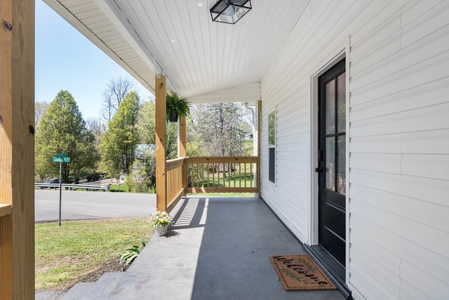 view of patio with a porch