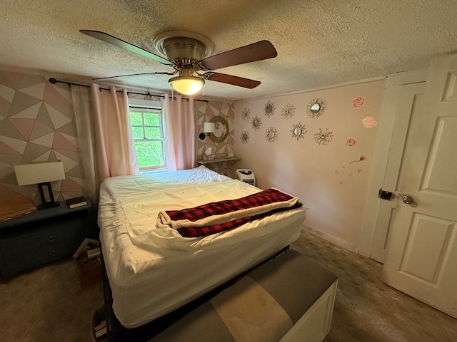 108 Square St, Bluefield, VA 24605 - carpeted bedroom with a textured ceiling and ceiling fan