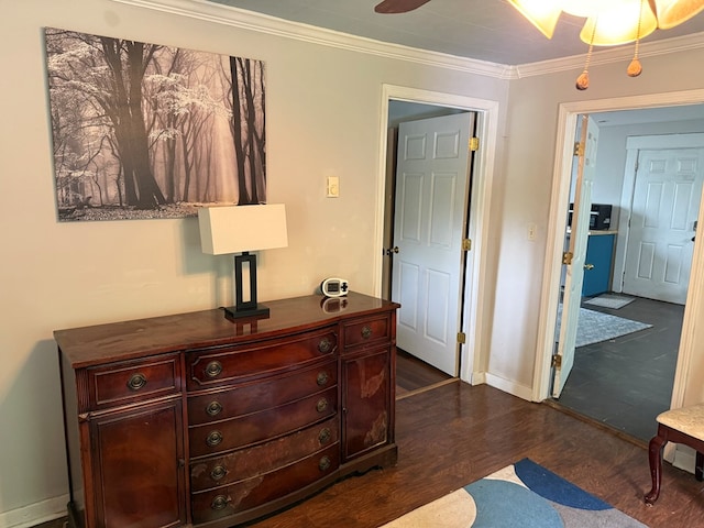 108 Square St, Bluefield, VA 24605 - bedroom with dark wood-style floors, ornamental molding, and baseboards