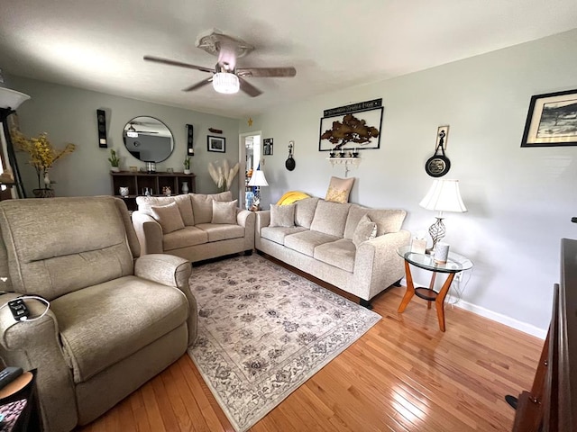 348 Rainbow Cir, Independence, VA 24381 - living room with a ceiling fan and light wood-type flooring