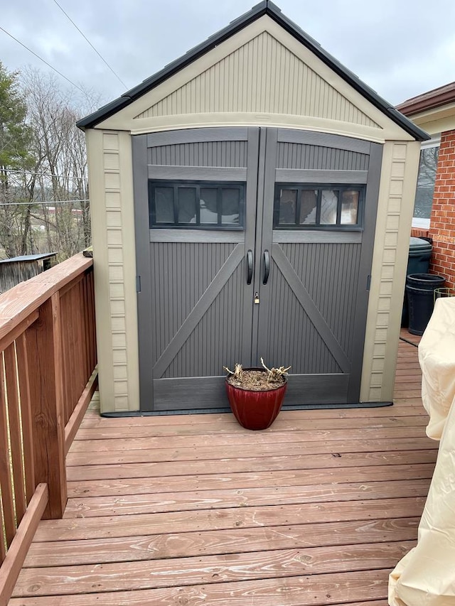 348 Rainbow Cir, Independence, VA 24381 - wooden terrace featuring a storage unit