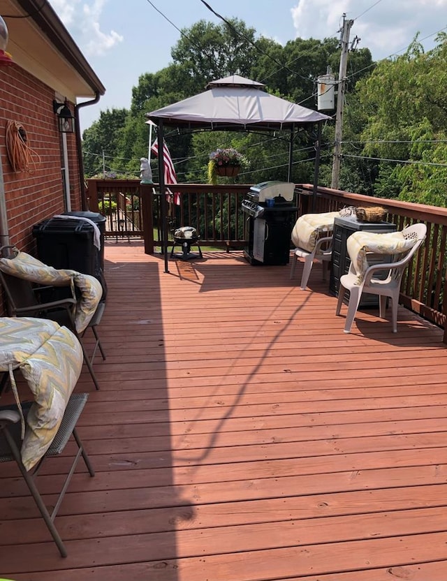 348 Rainbow Cir, Independence, VA 24381 - wooden deck featuring a grill and a gazebo