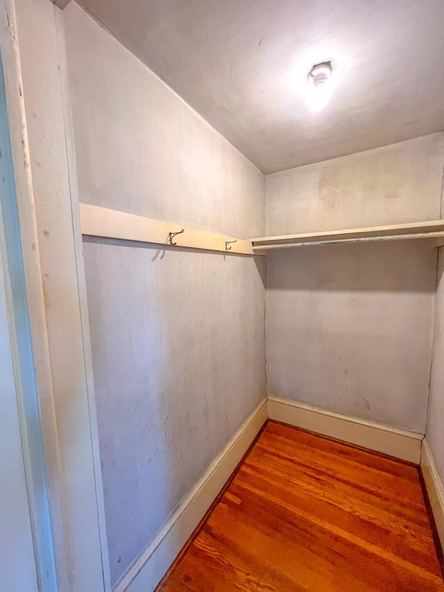 spacious closet featuring hardwood / wood-style flooring