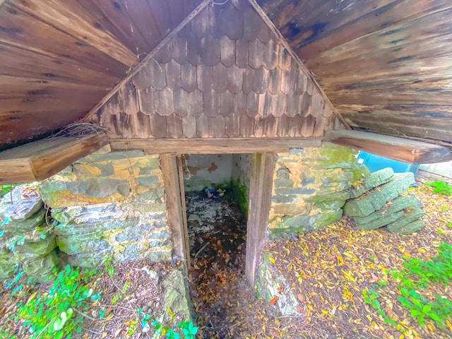 view of unfinished attic