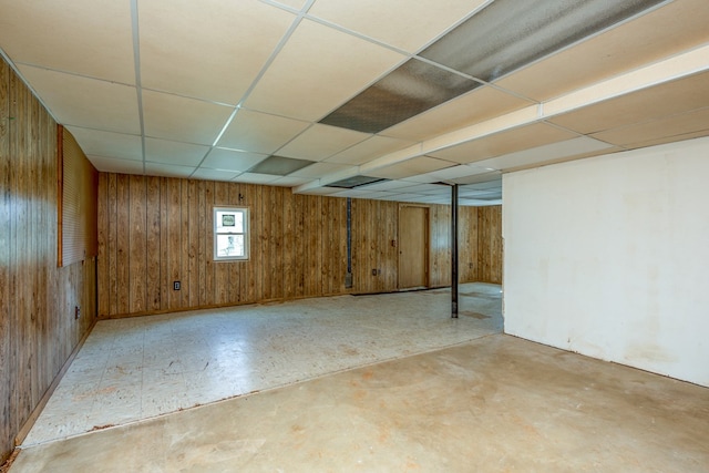677 Summit Dr, Jonesborough, TN 37659 - basement featuring wood walls and a paneled ceiling