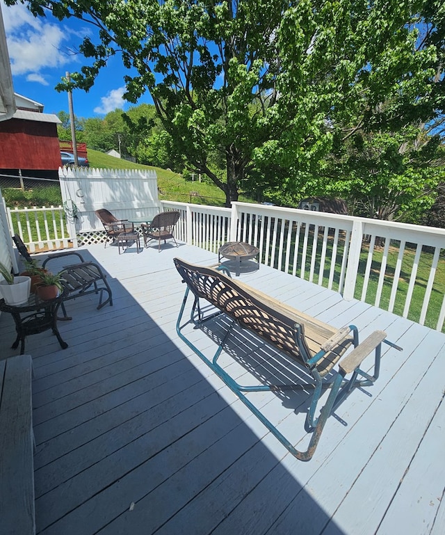 290 Hummingbird Hl, Tazewell, VA 24651 - wooden terrace featuring outdoor dining space