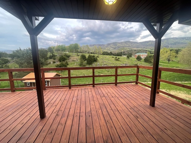 3747 Mountain Rd, Cedar Bluff, VA 24609 - deck featuring a mountain view