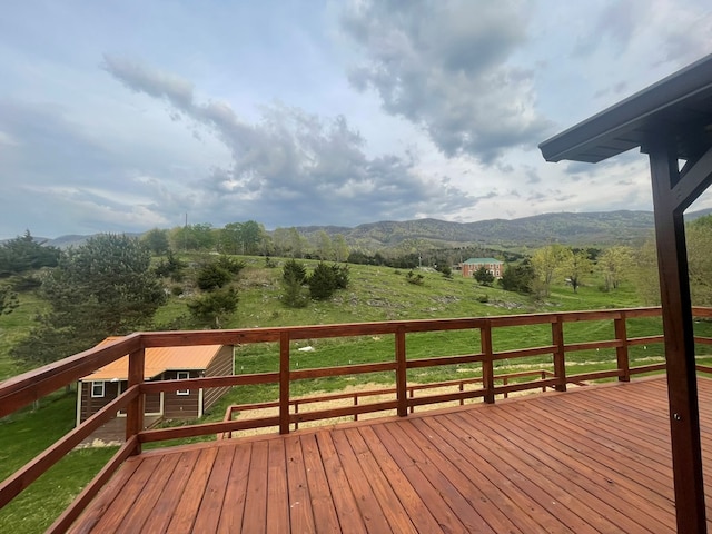 3747 Mountain Rd, Cedar Bluff, VA 24609 - wooden terrace with a mountain view and a rural view