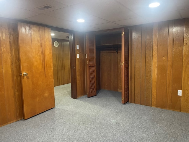 3747 Mountain Rd, Cedar Bluff, VA 24609 - finished basement with carpet floors, wooden walls, and recessed lighting