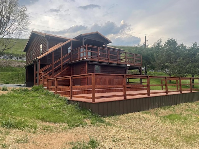 3747 Mountain Rd, Cedar Bluff, VA 24609 - rear view of property with a deck