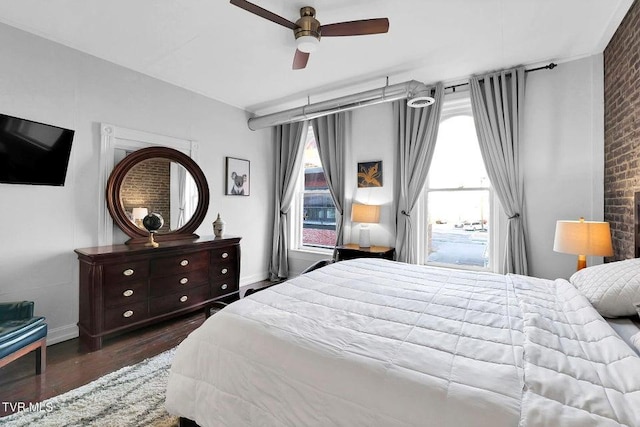 24 6th St, Bristol, TN 37620 - bedroom with baseboards, a ceiling fan, and wood finished floors