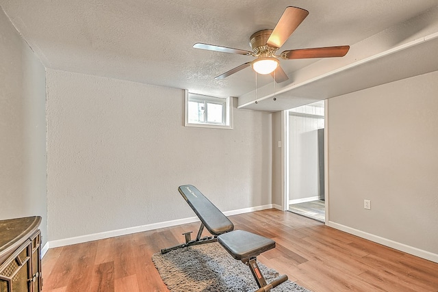 420 Brookwood Dr, Bristol, TN 37620 - exercise room featuring wood finished floors and a ceiling fan