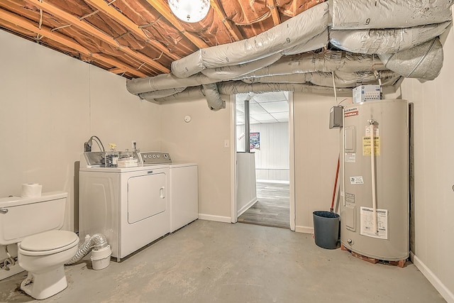 420 Brookwood Dr, Bristol, TN 37620 - below grade area with electric water heater and washing machine and clothes dryer