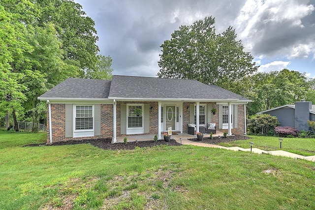 420 Brookwood Dr, Bristol, TN 37620 - view of front of home featuring brick siding, a porch, and a shingled roof