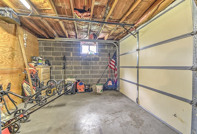 420 Brookwood Dr, Bristol, TN 37620 - garage with a garage door opener and concrete block wall