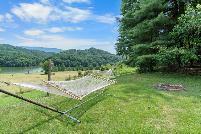 21468 Mandalay Ln, Abingdon, VA 24211 - view of green lawn featuring a view of trees and a water and mountain view