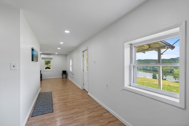 21468 Mandalay Ln, Abingdon, VA 24211 - corridor with light wood-style flooring, recessed lighting, and a water view