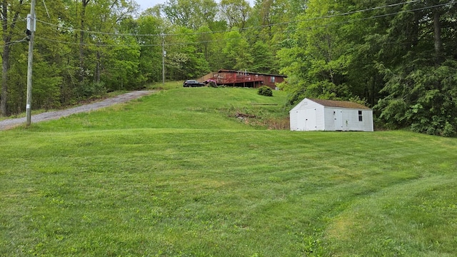 1359 Scratch Gravel Rd, Marion, VA 24354 - view of green lawn with a storage shed and a view of trees