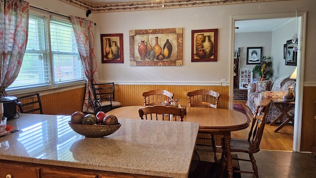 1359 Scratch Gravel Rd, Marion, VA 24354 - dining space with a wainscoted wall and wood walls