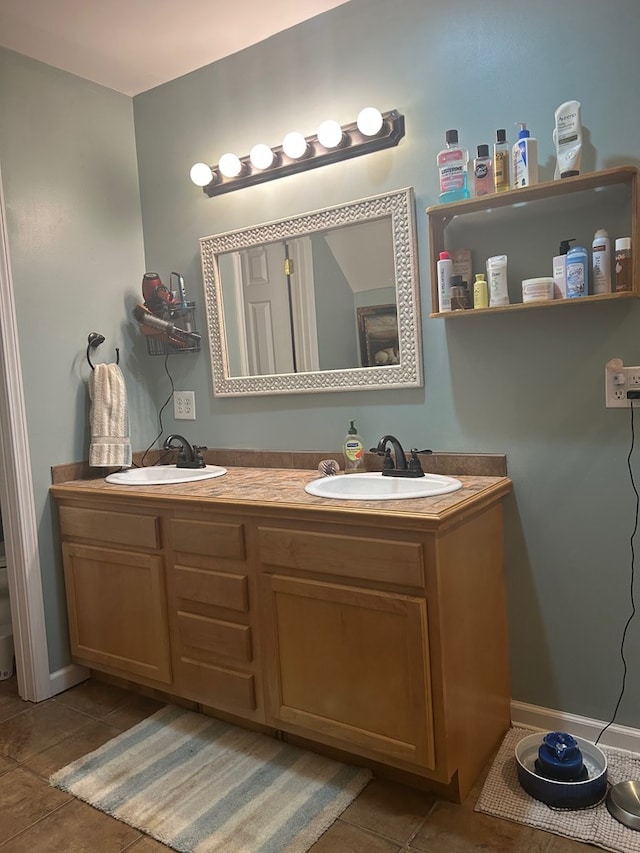 18335 Westwood Dr, Abingdon, VA 24211 - full bathroom with double vanity and tile patterned floors