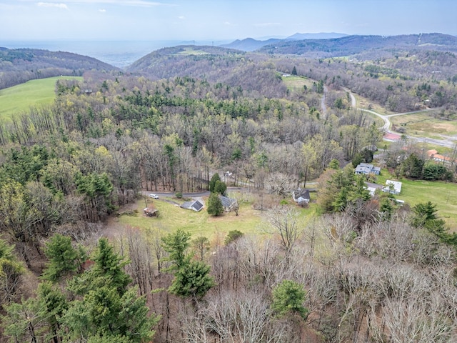 199 Ranger Rd, Fancy Gap, VA 24328 - aerial view of property and surrounding area with a mountainous background and a forest