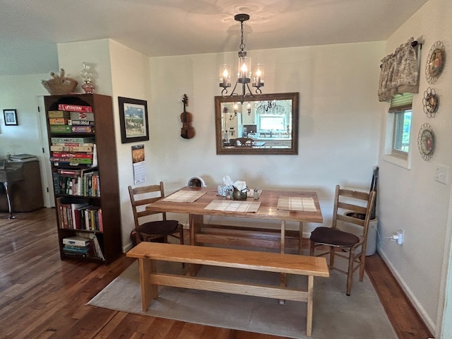 3950 Boyd Rd, Draper, VA 24324 - dining room featuring wood finished floors and a chandelier