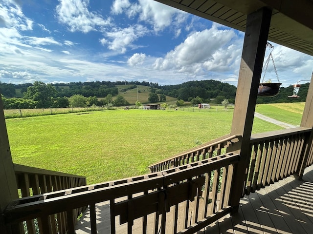 3950 Boyd Rd, Draper, VA 24324 - view of grassy yard featuring a rural view and a deck