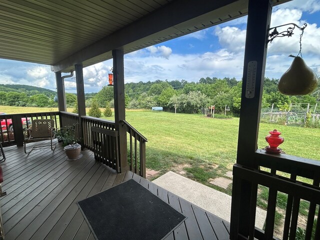 3950 Boyd Rd, Draper, VA 24324 - deck featuring a lawn