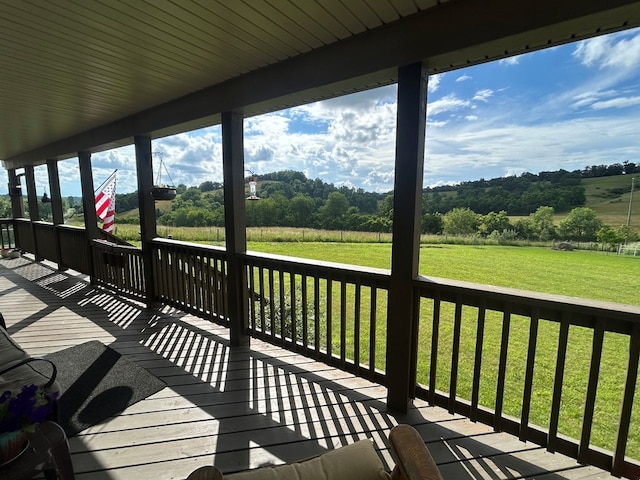 3950 Boyd Rd, Draper, VA 24324 - wooden deck featuring a yard