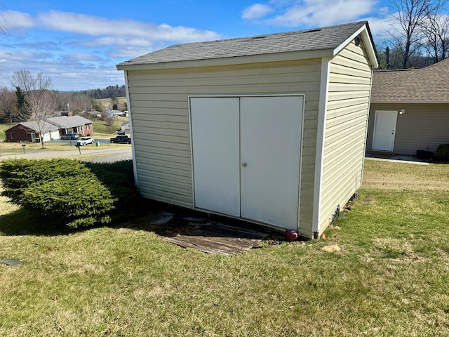 view of shed