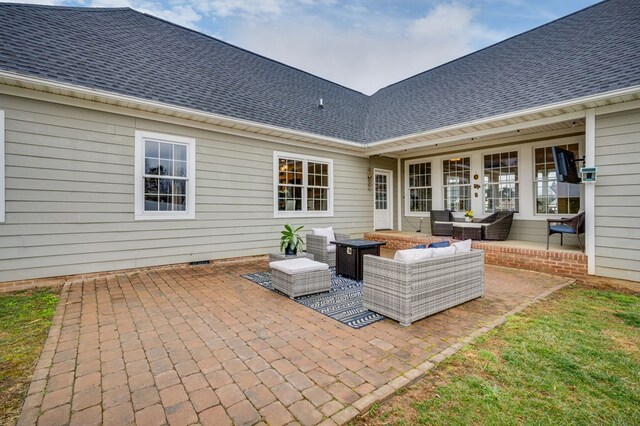 view of patio featuring an outdoor living space