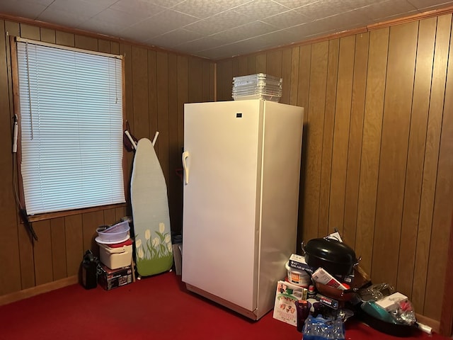 4860 Greasy Creek Rd, Bandy, VA 24602 - miscellaneous room featuring wooden walls and carpet flooring
