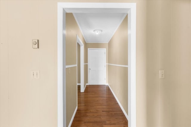 542 Mosswood Ln, Bristol, VA 24201 - corridor with dark wood-style floors, baseboards, and crown molding