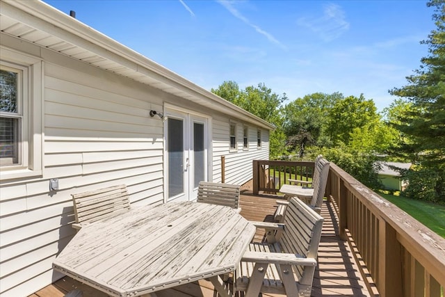 542 Mosswood Ln, Bristol, VA 24201 - wooden deck featuring french doors and outdoor dining area