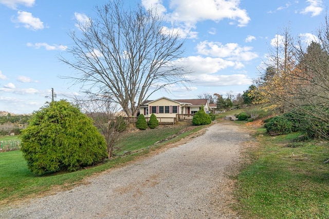 view of front of home featuring driveway
