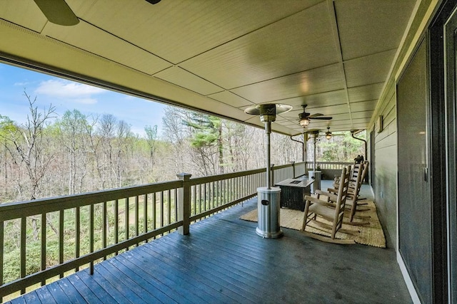 101 Spring Haven Dr, Fancy Gap, VA 24328 - wooden deck featuring a ceiling fan