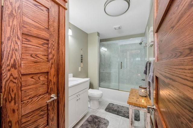 101 Spring Haven Dr, Fancy Gap, VA 24328 - bathroom with vanity, toilet, bath / shower combo with glass door, and tile patterned floors