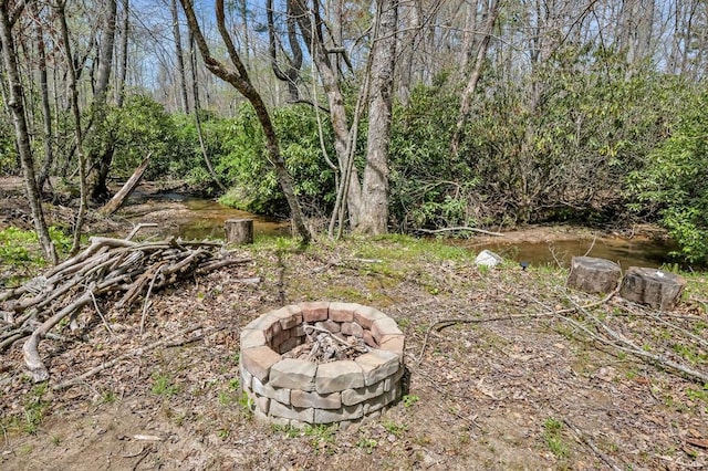 101 Spring Haven Dr, Fancy Gap, VA 24328 - view of yard featuring an outdoor fire pit
