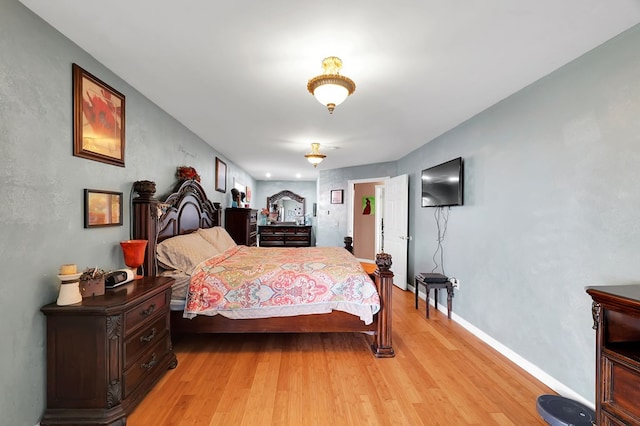 bedroom featuring light hardwood / wood-style floors