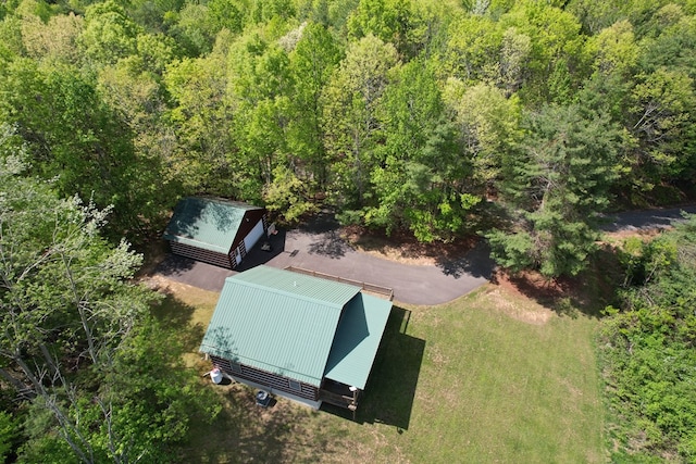 805 Double Bridges Dr, Fancy Gap, VA 24328 - view from above of property featuring a heavily wooded area