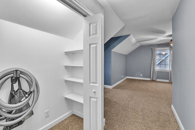 567 Saint James Rd, Chilhowie, VA 24319 - bonus room with carpet floors, lofted ceiling, baseboards, and a ceiling fan