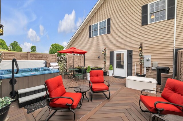 567 Saint James Rd, Chilhowie, VA 24319 - deck with a hot tub and grilling area