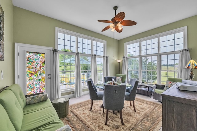 567 Saint James Rd, Chilhowie, VA 24319 - dining room featuring a ceiling fan