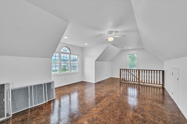 567 Saint James Rd, Chilhowie, VA 24319 - bonus room featuring lofted ceiling, a ceiling fan, recessed lighting, and baseboards