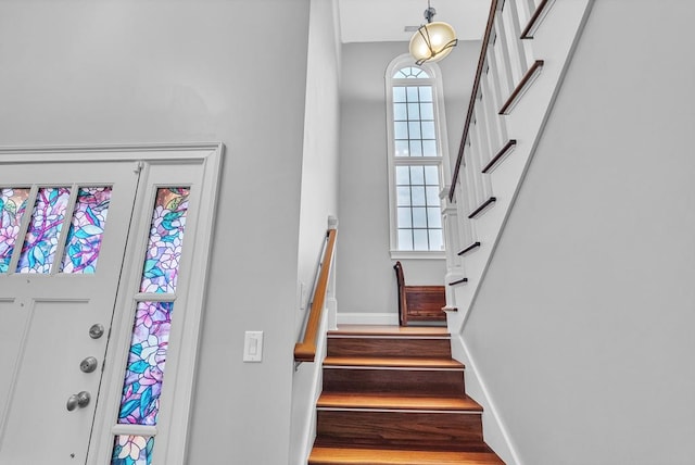 567 Saint James Rd, Chilhowie, VA 24319 - entrance foyer featuring stairway and baseboards
