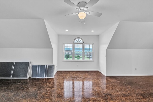 567 Saint James Rd, Chilhowie, VA 24319 - additional living space featuring a ceiling fan, baseboards, and recessed lighting