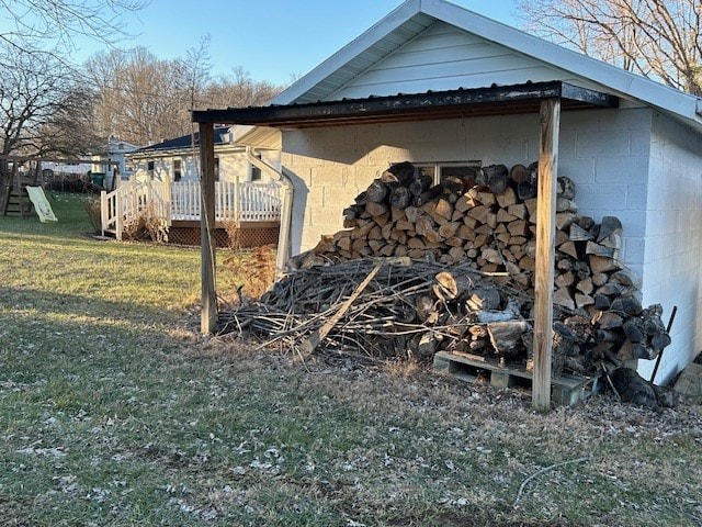 view of property exterior featuring a yard