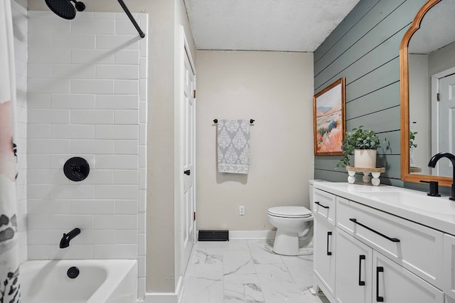 16050 Industrial Park Rd, Bristol, VA 24202 - full bathroom with marble finish floors, vanity, shower / bathtub combination, and wood walls