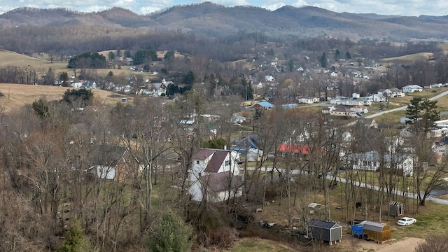 aerial view featuring a mountain view