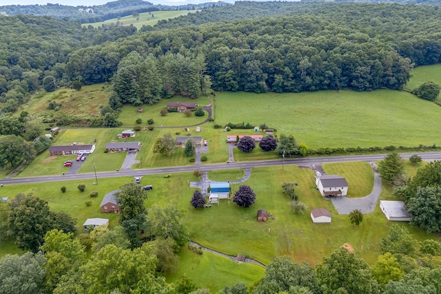 aerial view featuring a rural view
